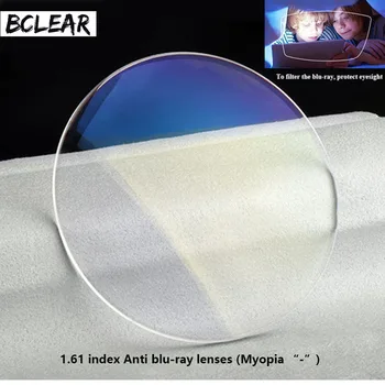 BCLEAR 1.61 törésmutató anti blue ray lencsék egységes elképzelés lencse Rövidlátás kék fény szemek védelme számítógép telefon szemüveg