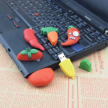 Zöldség-gyümölcs, Eper, Banán, Ananász USB pendrive 32 gb-os Pen Drive 8GB 16GB 4GB Rajzfilm U Lemez Aranyos Ajándékok 3