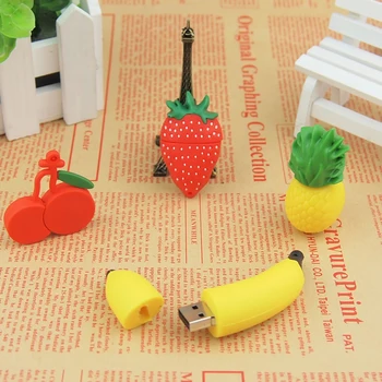 Zöldség-gyümölcs, Eper, Banán, Ananász USB pendrive 32 gb-os Pen Drive 8GB 16GB 4GB Rajzfilm U Lemez Aranyos Ajándékok 4