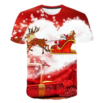 Rajzfilm póló, Karácsonyi póló Férfi Anime Ing 3d Nyomtatás Szórakoztató kristálygömb T-shirt Cosplay Pár Parti Jelmez 6XL 2