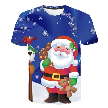 Rajzfilm póló, Karácsonyi póló Férfi Anime Ing 3d Nyomtatás Szórakoztató kristálygömb T-shirt Cosplay Pár Parti Jelmez 6XL 4