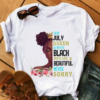 Nem Sajnálom Január-December Királynő Tshirt Női Születésnapi Ajándék Lányoknak Fekete Lány Mágikus Koronahercegnő Póló Femme 1