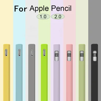 Édes Cukorka Színű Szilikon tolltartó Kap Az Apple Ceruza 2/1 iPad Tablet Touch Pen Stylus Rajzfilm triangl védőburkolat
