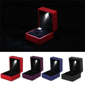 Kreatív LED eljegyzési gyűrű medál dobozok Gyűrű Ékszer Tároló Doboz Kijelző Ajándék az esetben a Csomagolás Bemutató Dobozok, nagykereskedelmi 2