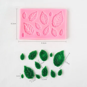 3D Maple Leaf páfránylevél Szilikon Penész Cupcake Topper Fondant Formák DIY Tortát Díszítő Eszközök Candy Agyag Csokoládé Gumpaste Penész 2