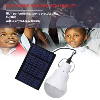 15W LED, 130LM Napelemes Lámpa Izzó Hordozható Kerti Lámpa Kültéri Vízálló Világítás Beltéri Kültéri Haza Kemping Sürgősségi 3