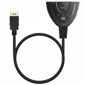 A 4K*2K 3D Mini 3 portos Switch 1.4 b 4K Váltó Splitter Ki Hub 1080P 3 az 1-ben DVD HDTV Xbox PS3 /4 Csomag 1